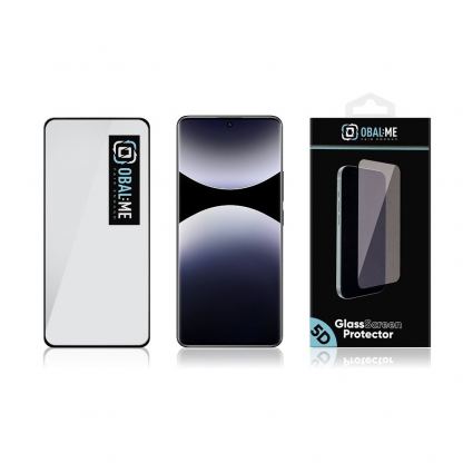 OBALME Tempered Glass Screen Protector 5D - обхващащо и ръбовете стъклено защитно покритие за дисплея на Xiaomi Redmi Note Pro 14 4G, Note 14 Pro 5G, Redmi Note 14S, Poco X7 5G (черен-прозрачен) 3
