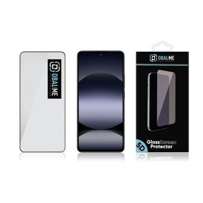 OBALME Tempered Glass Screen Protector 5D - обхващащо и ръбовете стъклено защитно покритие за дисплея на Xiaomi Redmi Note 14 4G, Note 14 5G, Redmi Note 14S, Poco M7 Pro 5G (черен-прозрачен) 3