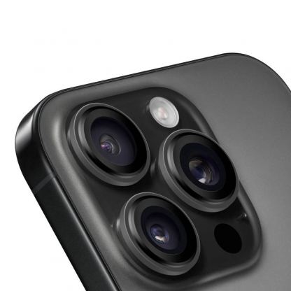 OBALME Tempered Glass Camera Lens Protector - предпазни стъклени лещи за камерата на iPhone 16 Pro, iPhone 16 Pro Max (черен) 2