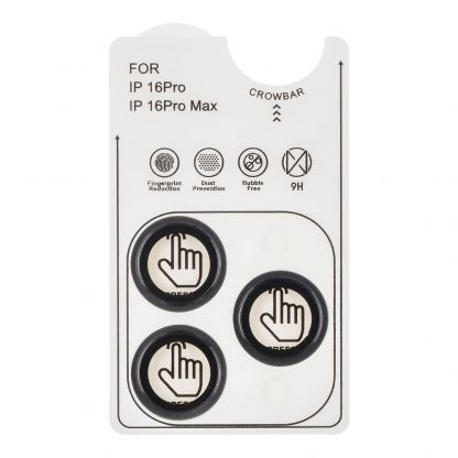 OBALME Tempered Glass Camera Lens Protector - предпазни стъклени лещи за камерата на iPhone 16 Pro, iPhone 16 Pro Max (черен) 3