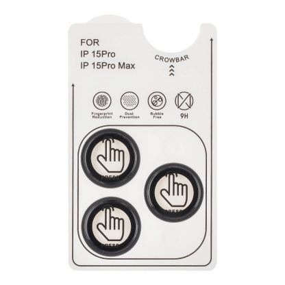 OBALME Tempered Glass Camera Lens Protector - предпазни стъклени лещи за камерата на iPhone 15 Pro, iPhone 15 Pro Max (черен) 2