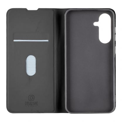 OBALME SmoothTouch Leather Flip Case - кожен калъф, тип портфейл с поставка и отделение за кр. карти за Samsung Galaxy A56 5G (черен) 2