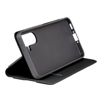 OBALME SmoothTouch Leather Flip Case - кожен калъф, тип портфейл с поставка и отделение за кр. карти за Samsung Galaxy A56 5G (черен) 3