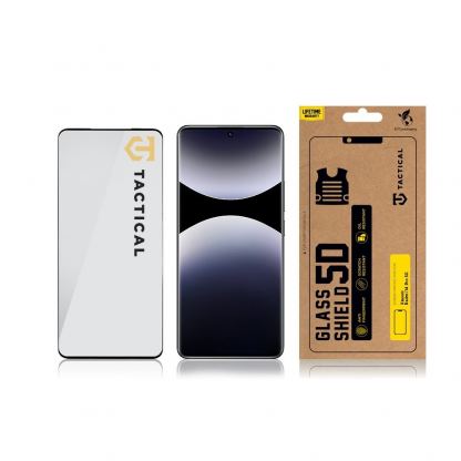 Tactical Glass Shield 5D - стъклено защитно покритие за целия дисплей на Xiaomi Redmi Note 14 Pro 4G, Note Pro 14 5G, Poco X7 5G (прозрачен-черен) 3