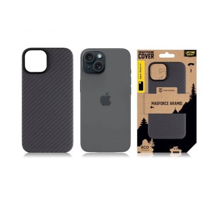 Tactical MagForce Aramid Case - кевларен кейс с MagSafe за iPhone 15 (черен) 3