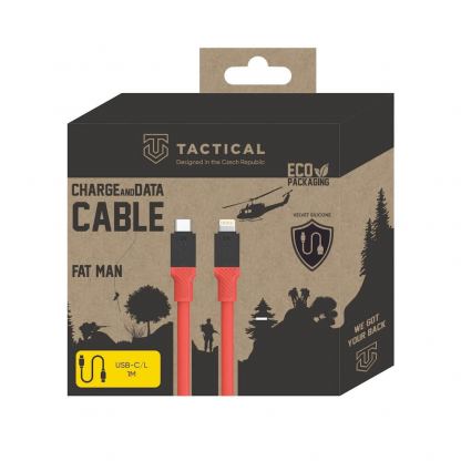 Tactical Fat Man USB-C to Lightning Cable 60W - здрав кабел с бързо зареждане за устройства с Lightning порт (100 см) (червен) 2
