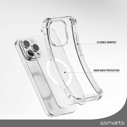 4smarts Hybrid Ibiza MagSafe Case - хибриден удароустойчив кейс с MagSafe за iPhone 15 Pro (прозрачен) 6