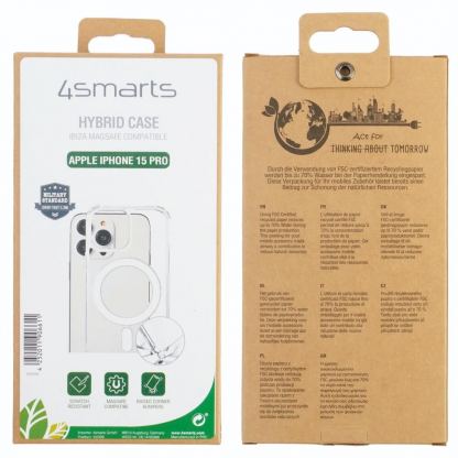 4smarts Hybrid Ibiza MagSafe Case - хибриден удароустойчив кейс с MagSafe за iPhone 15 Pro (прозрачен) 7