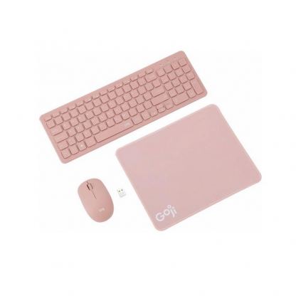 Goji 3-in-1 Wireless Keyboard And Mouse Set GWLCSBL24 - комплект мишка, клавиатура и пад за мишка (розов) 2