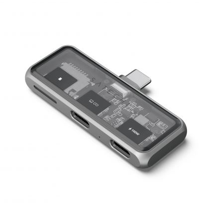 Satechi USB-C Mobile XR Hub with microSD - хъб за свързване на допълнителна периферия към XReal AR очила (тъмносив) 2