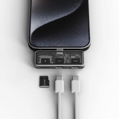 Satechi USB-C Mobile XR Hub with microSD - хъб за свързване на допълнителна периферия към XReal AR очила (тъмносив) 5