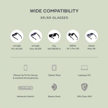 Satechi USB-C Mobile XR Hub with microSD - хъб за свързване на допълнителна периферия към XReal AR очила (тъмносив) 8