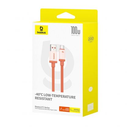 Baseus Zero Degrees USB-A to USB-C Data Cable 100W - здрав USB-A към USB-C кабел за устройства с USB-C порт (200 см) (оранжев) 6