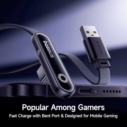 Baseus MVP 3 Angled USB-A to USB-C Data Cable 100W - USB-A към USB-C кабел за устройства с USB-C порт (200 см) (черен) 4