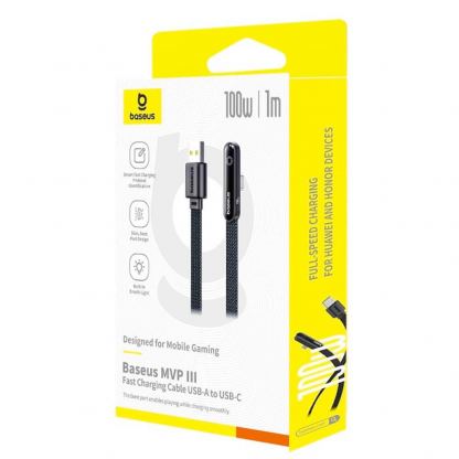 Baseus MVP 3 Angled USB-A to USB-C Data Cable 100W - USB-A към USB-C кабел за устройства с USB-C порт (200 см) (черен) 10