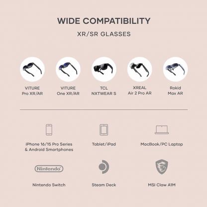 Satechi USB-C Mobile XR Hub with Audio - хъб за свързване на допълнителна периферия към XReal AR очила (тъмносив) 8