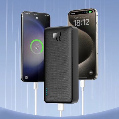 Baseus Airpow Fast Charging Power Bank 20W 20000 mAh - външна батерия с 1xUSB-A и 1xUSB-C изходи с технология за бързо зареждане (черен)  10