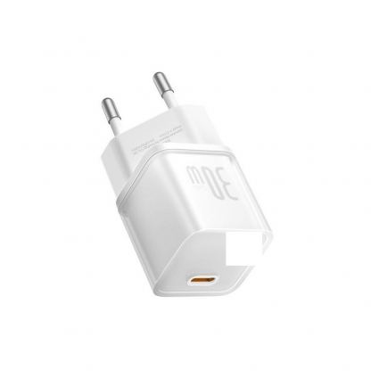 Baseus GaN5S USB-C PD Fast Wall Charger 30W (P10162504213-00) - захранване за ел. мрежа с USB-C изход с технология за бързо зареждане (бял) 4