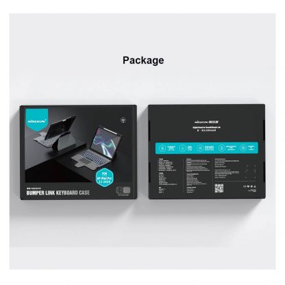 Nillkin Bumper Link Keyboard Protective Case Backlit Version - удароустойчив кейс, с отделяща клавиатура и поставка за Apple iPad Pro 13 (2024) (черен) 10