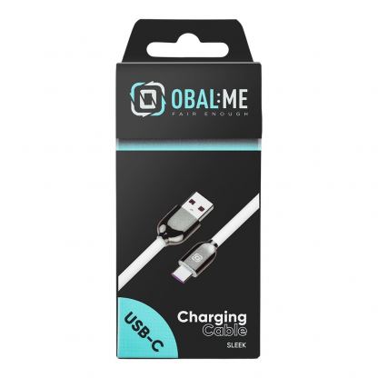 OBALME Sleek USB-A to USB-C Cable 18W - USB-A към USB-C кабел за устройства с USB-C порт (100 см) (бял) 2