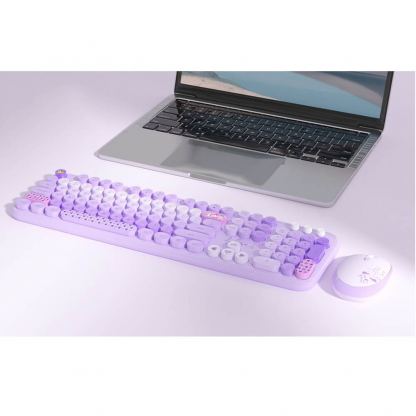 MOFII Lovely Wireless Keyboard and Mouse Set 2.4 GHz- комплект безжични клавиатура и мишка (лилав) 2