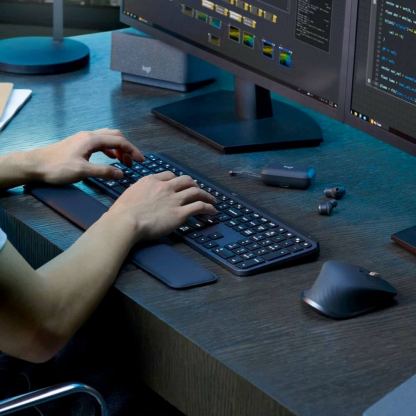 Logitech MX Keys S Combo Keyboard With Mouse for Mac US Intl - комплект безжична мишка, безжична клавиатура и eргономична поставка за китките за Mac (тъмносив) 5
