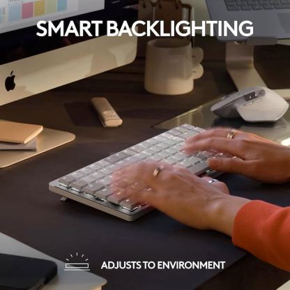 Logitech MX Mechanical Mini Wireless Illuminated Keyboard Tactical Quiet US International - безжична механична клавиатура с подсветка (за PC и Mac) (тъмносив) 7