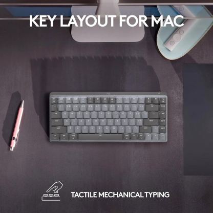 Logitech MX Mechanical Mini Wireless Illuminated Keyboard Tactical Quiet US International - безжична механична клавиатура с подсветка (за PC и Mac) (тъмносив) 10