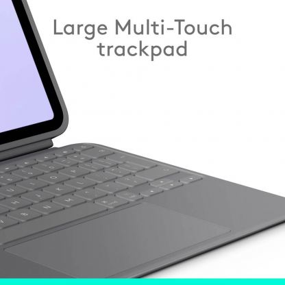 Logitech Combo Touch US - безжична клавиатура с тракпад и отделящ се кейс с поставка за Apple iPad Pro 11 (2024) (тъмносив) 3