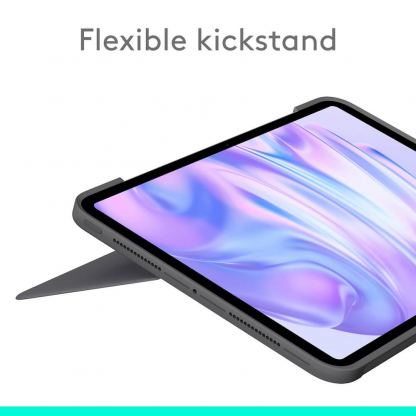 Logitech Combo Touch US - безжична клавиатура с тракпад и отделящ се кейс с поставка за Apple iPad Pro 11 (2024) (тъмносив) 5