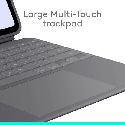 Logitech Combo Touch US - безжична клавиатура с тракпад и отделящ се кейс с поставка за Apple iPad Pro 13 (2024) (тъмносив) 2