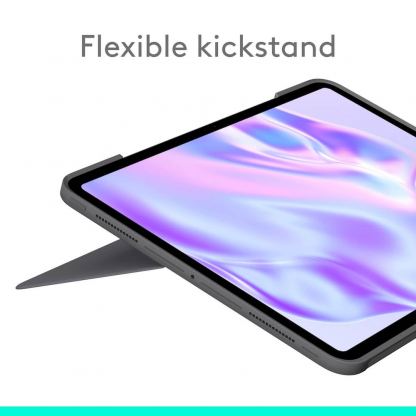 Logitech Combo Touch US - безжична клавиатура с тракпад и отделящ се кейс с поставка за Apple iPad Pro 13 (2024) (тъмносив) 6