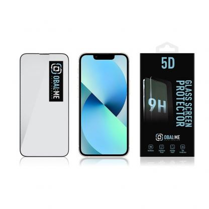 OBALME Tempered Glass Screen Protector 5D - обхващащо и ръбовете стъклено защитно покритие за дисплея на iPhone 13 mini (черен-прозрачен) 3