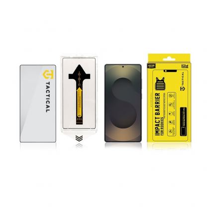 Tactical Impact Barrier For Rookies Tempered Glass - калено стъклено защитно покритие за дисплея на Samsung Galaxy S25 Ultra (черен-прозрачен)  4