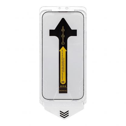 Tactical Impact Barrier For Rookies Tempered Glass - калено стъклено защитно покритие за дисплея на iPhone 16, iPhone 15 (черен-прозрачен)  2