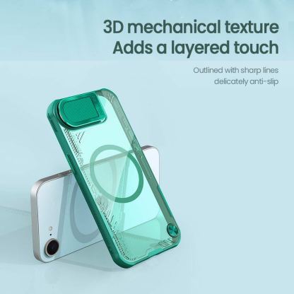 Nillkin Iceblade Prop Magnetic Hard Case - хибриден удароустойчив кейс с MagSafe за iPhone 16e (черен-прозрачен) 2