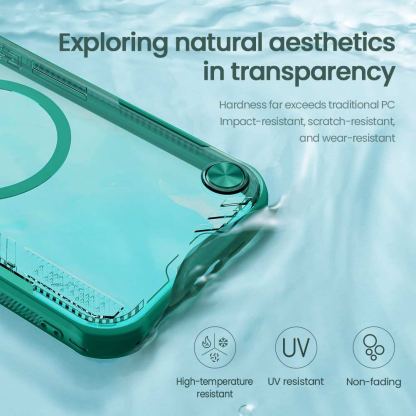 Nillkin Iceblade Prop Magnetic Hard Case - хибриден удароустойчив кейс с MagSafe за iPhone 16e (черен-прозрачен) 4