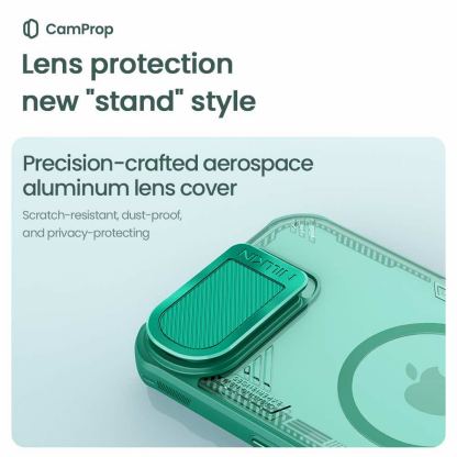 Nillkin Iceblade Prop Magnetic Hard Case - хибриден удароустойчив кейс с MagSafe за iPhone 16e (черен-прозрачен) 6