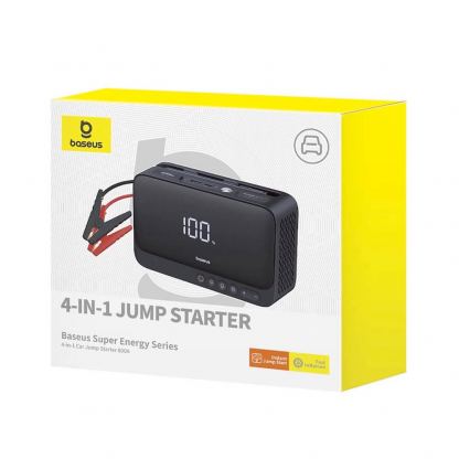 Baseus Super Energy 4in1 Power Bank with Jump Starter and Compressor 6000mAh 600A - качествена външна батерия 7800mAh, фенер, JumpStarter и компресор за автомобил (черен) 8