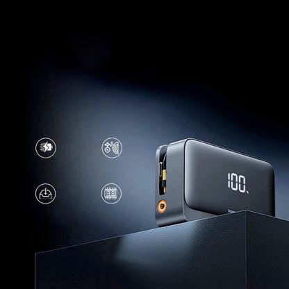 Baseus Super Energy 4in1 Power Bank with Jump Starter and Compressor 6000mAh 600A - качествена външна батерия 7800mAh, фенер, JumpStarter и компресор за автомобил (черен) 15