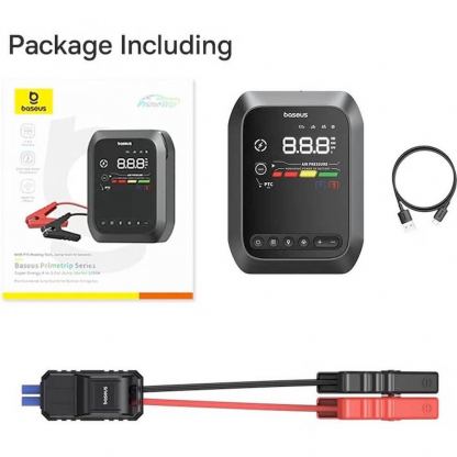 Baseus PrimeTrip Super Energy 4in1 Power Bank with Jump Starter and Compressor 7800mAh 1200A - качествена външна батерия 7800mAh, фенер, JumpStarter и компресор за автомобил (черен) 8
