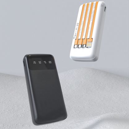 Dudao K6Pro Universal Power Bank 10000 mAh - външна батерия с вградени USB-A, USB-C, Lightning и microUSB кабели (черен) 5