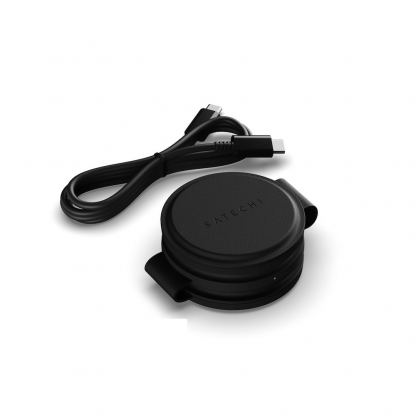 Satechi OntheGo 3-in-1 MagSafe Qi2 Foldable Pad - преносима тройна поставка (пад) за безжично зареждане за iPhone с MagSafe, Apple Watch, AirPods и Qi съвместими мобилни устройства (черен) 3