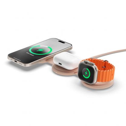 Satechi OntheGo 3-in-1 MagSafe Qi2 Foldable Pad - преносима тройна поставка (пад) за безжично зареждане за iPhone с MagSafe, Apple Watch, AirPods и Qi съвместими мобилни устройства (розов) 5