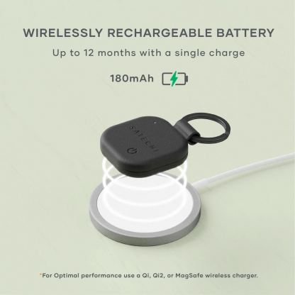 Satechi Vegan-leather Findall Keychain - устройство за намиране на изгубени вещи чрез FindMy (черен) 8