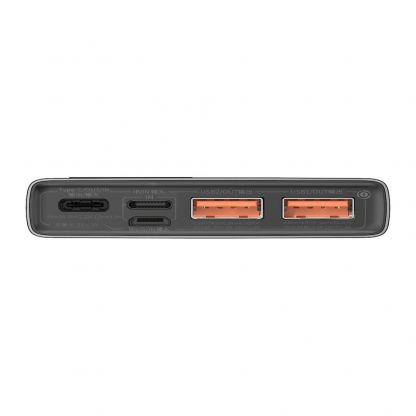 Външна батерия с 2xUSB-A и 1xUSB-C изходи с технология за бързо зареждане (модел 2021) - Baseus Adaman Metal Digital Display Power Bank 22.5W 10000 mAh (PPAD070001) (черен) 2
