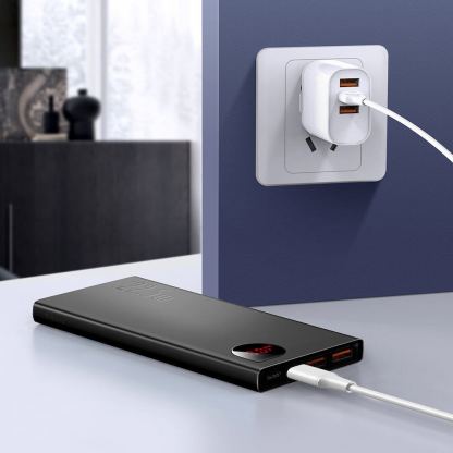 Външна батерия с 2xUSB-A и 1xUSB-C изходи с технология за бързо зареждане (модел 2021) - Baseus Adaman Metal Digital Display Power Bank 22.5W 10000 mAh (PPAD070001) (черен) 9