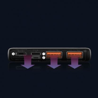 Външна батерия с 2xUSB-A и 1xUSB-C изходи с технология за бързо зареждане (модел 2021) - Baseus Adaman Metal Digital Display Power Bank 22.5W 10000 mAh (PPAD070001) (черен) 13