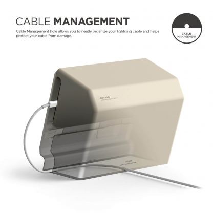 Elago M4 Stand - силиконова винтидж поставка в стила на стар Apple монитор за iPhone SE 2020, iPhone 7, iPhone 8, iPhone 6S, iPhone 6 (бяла) 4