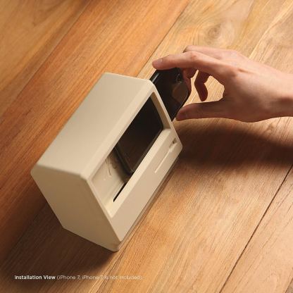 Elago M4 Stand - силиконова винтидж поставка в стила на стар Apple монитор за iPhone SE 2020, iPhone 7, iPhone 8, iPhone 6S, iPhone 6 (бяла) 8